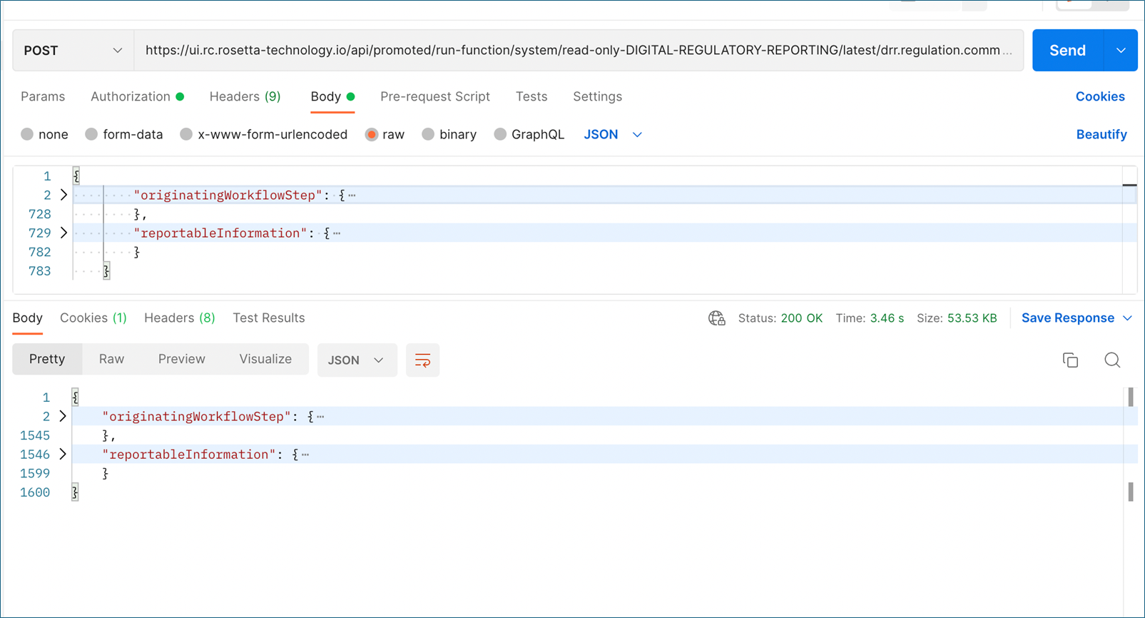 Postman custom function response