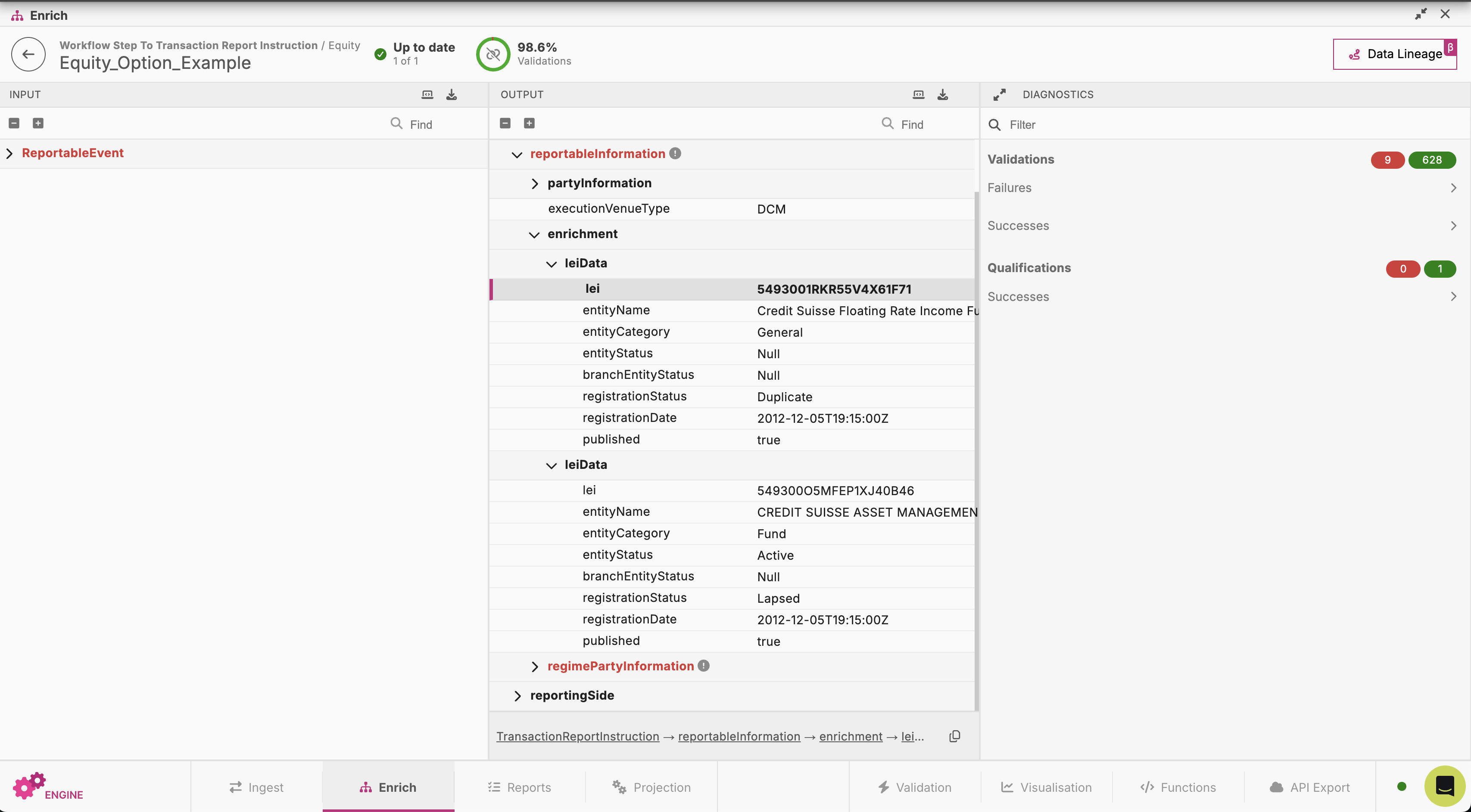 Click the file to run the enrich service